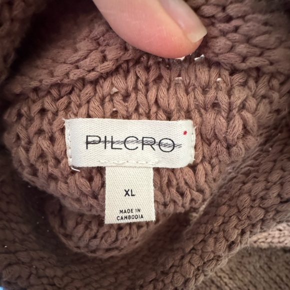 Anthropologie Halter brown sweater top XL y2k boho cottagecore bohemian - Picture 12 of 13